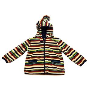 Baby Boy Girl Gap 18-24 Month Colorful Striped Fleece Hooded Jacket Vintage 2003